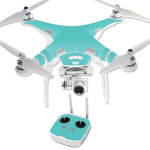MightySkins Skin Compatible with DJI Phantom 3 Professional Quadcopter Drone wrap Cover Sticker Skins Solid Turquoise