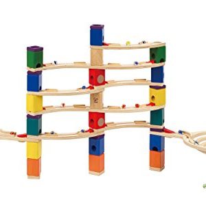 Award Winning Hape Quadrilla Wooden Marble Run Construction - The Cyclone