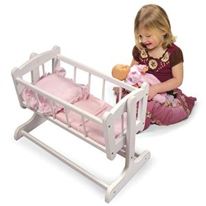 Badger Basket Heirloom Style Doll Cradle with Blanket & Pillow (fits American Girl Dolls)
