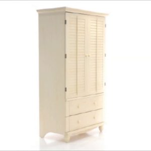 Sauder Harbor View Armoire, For TV's up to 32", Antiqued White Finish