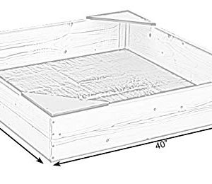PLAYBERG Wooden Sandbox with Floor Cover
