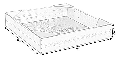 PLAYBERG Wooden Sandbox with Floor Cover