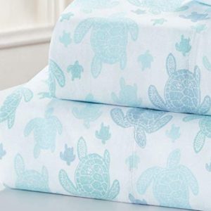 Seaside Resort Beach-Themed Sheet Set, Queen, Turtles