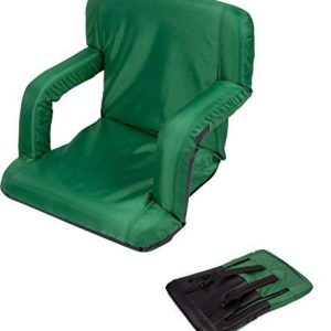 Portable Multiuse Adjustable Recliner Stadium Seat by Trademark Innovations (Green)