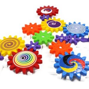 Quercetti Kaleido Gears - 55 Piece Building Set with 3 Different Sized Gears