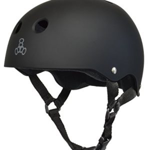 Triple Eight Sweatsaver Liner Skateboarding Helmet, All Black Rubber, Small