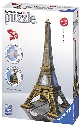 Ravensburger Eiffel Tower 216 Piece 3D Jigsaw Puzzle for Kids and Adults - Easy Click Technology Means Pieces Fit Together Perfectly