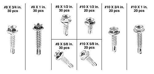Performance Tool W5220 200 pc Hex Washer Self Drilling Assortment