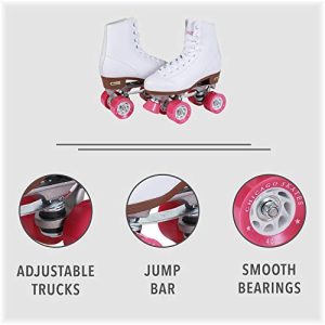 Chicago Women's Classic Roller Skates - Premium White Quad Rink Skates