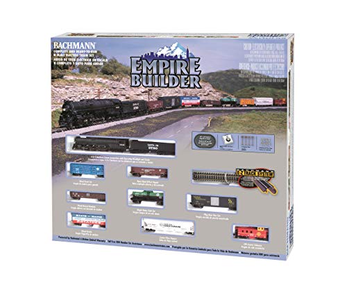 Bachmann Trains - Empire Builder Ready To Run 68 Piece Electric Train Set - N Scale