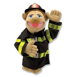 Melissa & Doug Firefighter Puppet with Detachable Wooden Rod for Animated Gestures