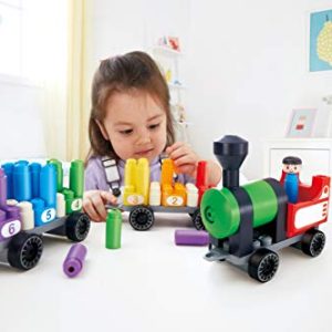 Hape Polym Construction Site | 43Piece Building Brick Forklift Bulldozer Toy Set with Figurines & Accessories
