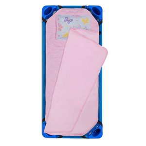 Wildkin All-In-One Modern Nap Mat with Pillow for Toddler Boys and Girls, Perfect Size for Daycare and Preschool, Designed with Elastic Corner Straps to Fit a Standard Cot, Butterfly Garden
