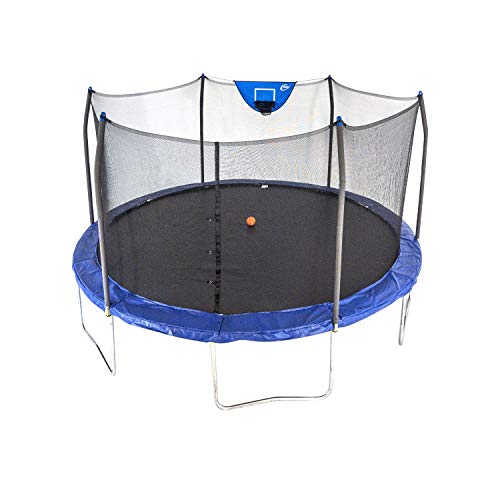 Skywalker Trampolines 15-Foot Jump N’ Dunk Trampoline with Enclosure Net - Basketball Trampoline