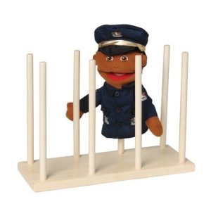 Constructive Playthings Wooden Puppet Stand, Display Holds 8 Puppets