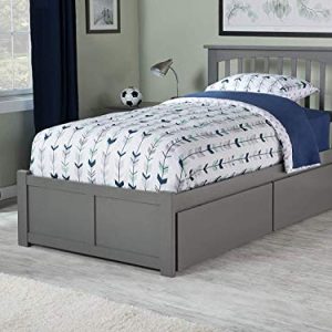 Atlantic Furniture Mission Bed, Twin, Grey
