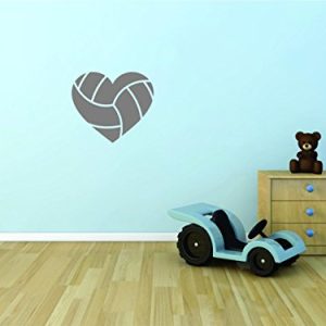 Design with Vinyl Moti 2708 1 Decal Wall Sticker : Heart Volleyball Sports Quote Text Lettering Boy Girl Kids Teen Men Women Color: As Seen Size 12 Inches x 12 Inches