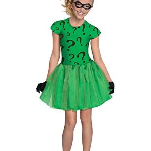 DC Super Villain Collection Riddler Girl's Costume with Tutu Dress, Small