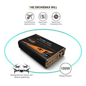 Energen DroneMax MA18A Drone Battery Charger, DJI Mavic Air Accessories, Intelligent Fast Multi Battery Charging Hub Station (Charge 3 Batteries & 2 USB Ports Simultaneously)
