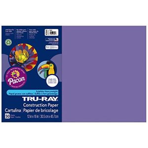 Pacon Tru-Ray Heavyweight Construction Paper, Violet, 12" x 18", 50 Sheets - PAC103041