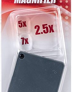 Carson MagniFlip Plus 2.5X/5X/7X Flip-Open Magnifier with Built-in Protective Case (GN-44 or GN-44MU)