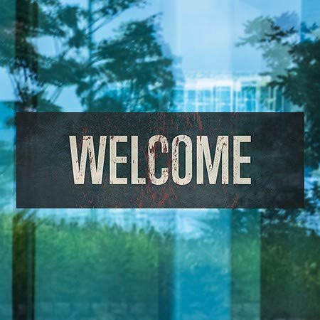 CGSignLab |"Welcome -Ghost Aged Rust" Window Cling | 36"x12"
