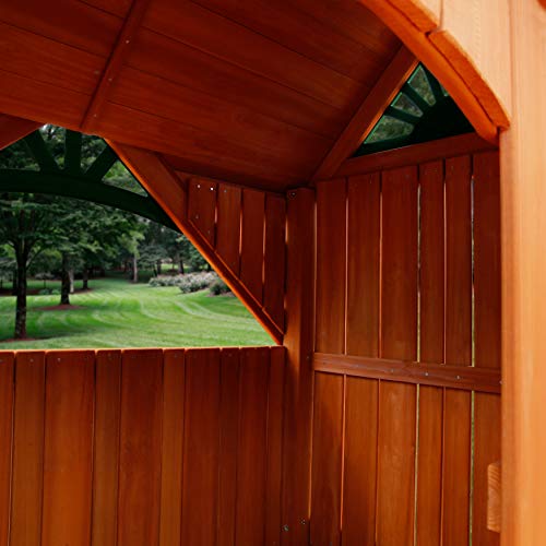 Gorilla Playsets 01-3036-G Malibu Playhouse Wooden Playhouse for Kids, Brown & Green