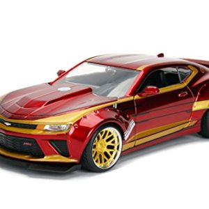 Jada Toys Marvel Iron Man & 2016 Chevy Camaro Die-cast Car, 1:24 Scale Vehicle & 2.75" Collectible Metal Figurine