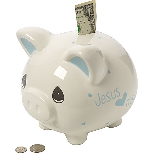 Precious Moments, Jesus Loves Me, Ceramic Piggy Bank, Boy, 164461