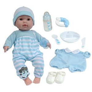 Berenguer Boutique 15" Soft Body Baby Doll - Blue 10 Piece Gift Set with Open/Close Eyes- Perfect for Children 2+