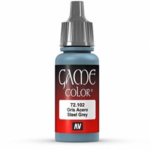 Vallejo Game Color Steel Grey Paint, 17ml
