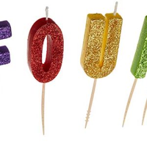 "F-O-U-R" Glitter Birthday Candles | Party Supply