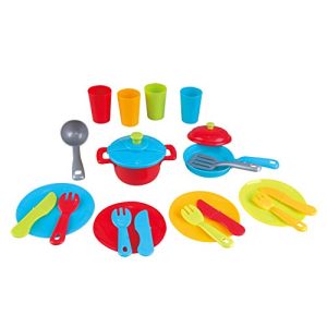 PlayGo Dish Drainer & Kitchenware 23 Pcs Toy Set for Kids Dishes & Utensils Playset | Pretend Play Kitchen Set for Kids Age 3 Years & Up