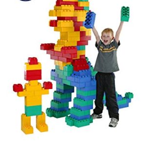 Jumbo Blocks 196 PC Ultimate Educational Learning Set with Jumbo Numbers, Letters, Animals & Facial Expression Stickers