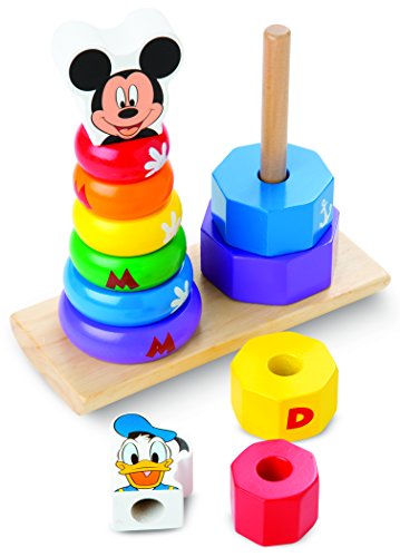 Melissa & Doug Disney Baby Mickey Mouse and Donald Duck Wooden Stacker Toy (12 pcs)