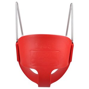 Swing Set Stuff Highback Full Bucket (Red) with Chains and Hooks and SSS Logo Sticker