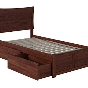 Atlantic Furniture AR9012114 Metro Platform Bed with 2 Urban Bed Drawers, Twin XL, Walnut