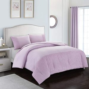 American Kids Tufted Stripe Comforter Set, Twin, Purple