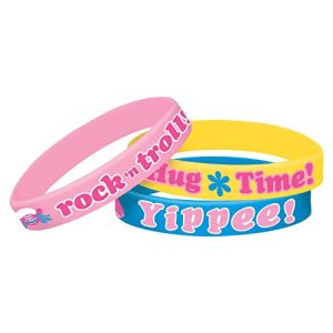 amscan Rubber Bracelets | Trolls Collection | Party Accessory