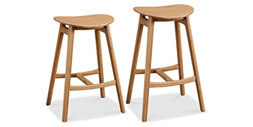 Greenington GSK001CA Skol 26" Counter Height Stool, Caramelized, (Set of 2), Brown