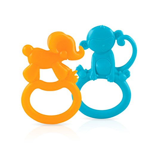 Nuby 2-Pack ZooLoops Teethers, Colors May Vary