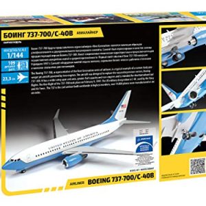 Zvezda 7027 - Airliner Boeing 737-700/C-40B - Plastic Model Kit Scale 1/144 109 Parts Lenght 9"