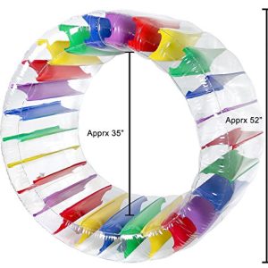 Greenco Kids Colorful Inflatable Water Wheel Roller Float 52" Diameter