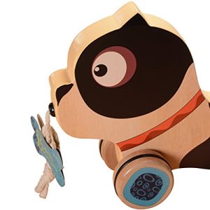 B. toys – Happy Go Puppy – Wooden Pull Toy – Walk-A-Long Pull Toy For Toddlers 18 Months+