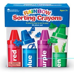 Learning Resources Rainbow Sorting Crayons, Various Colors, 56 Pieces