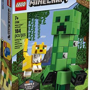 LEGO Minecraft Creeper BigFig and Ocelot Characters 21156 Buildable Toy Minecraft Figure Gift Set for Play and Decoration, New 2020 (184 Pieces)