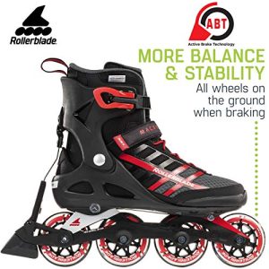 Rollerblade Macroblade 84 ABT Men's Adult Fitness Inline Skate, Black and Red, Performance Inline Skates