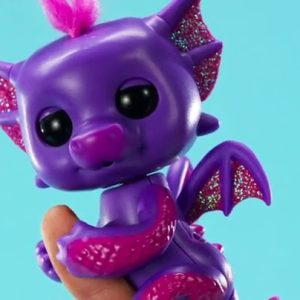 Fingerlings - Glitter Dragon - Kaylin (Purple with Pink) - Interactive Baby Collectible Pet - By WowWee
