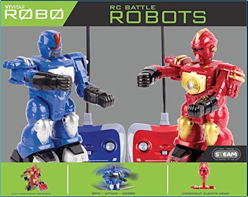 Kids Tech Robots, Lights Up, Battles Opposite Robot, Easy to Control & Small Enough to Carry, Suitable for Ages 6+, Remote Controlled Robots, Great Gift Idea