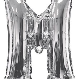 Kaleidoscope Jumbo Letter M Foil Mylar Balloon, Silver, 34"